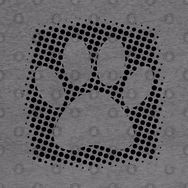 Dog Paw Print With Halftone Background by Braznyc